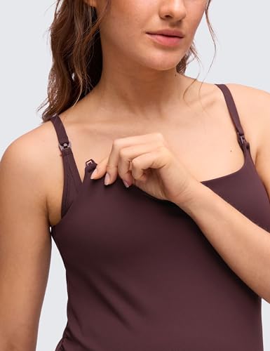 CRZ YOGA Maternity Nursing Tank Tops - color: Ripe Plum, size: Large