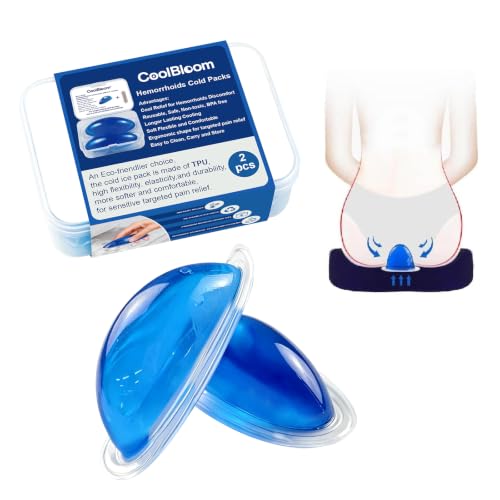 CoolBloom 2PC Hemorrhoid Ice Pack, Gel Pad Pain & Swelling Relief Women Men