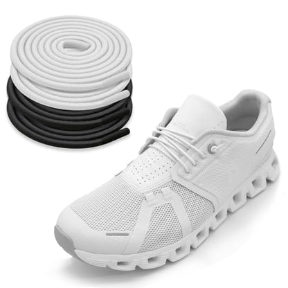 2 Pairs Elastic Shoe Laces for On Cloud 5, 6 Sneakers - color: Black+white, size: 30in (76cm)