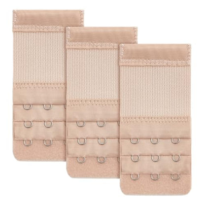 QIUTIMIY Women's Bra Extenders 2 Hooks & 3 Hooks & 4 Hook Bra Extensions Soft Comfortable Stretchy Back Bra Strap Extender - color: 3pcs-spacing 1/2inch-style 3