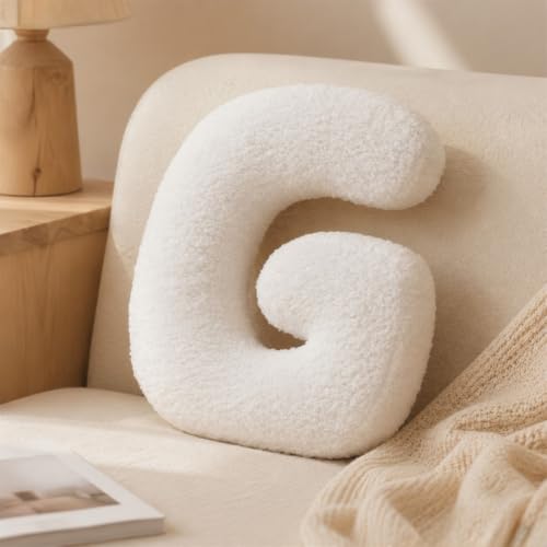 Letter Plush Pillow, Letter Hugging Throw Pillows, Decorative Initial Letter Shaped Throw Pillows for Bed Couch, Letter Pillows English Alphabet A to Z for Sofa Bedroom Living Room Decor (G) - color: G