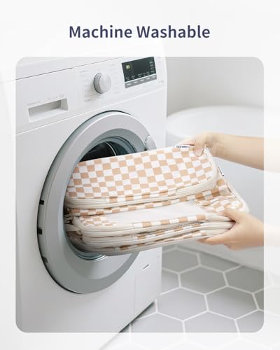 Narwey Compression Packing Cubes for Travel, Cute Luggage Organizer Bags - color: ZZ-Light Checkerboard
