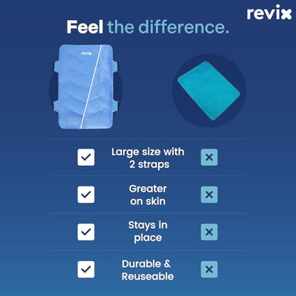 REVIX XXL Full Back Ice Pack Wrap, Large Gel Packs for Injuries Reusable - color: Blue