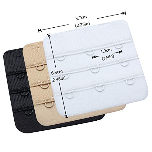 Wingslove Womens Bra Extender Bra Band Breathing room 3pcs-Pack Multi-size - color: 3 Hook 3/4 Inch