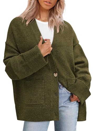 PRETTYGARDEN Women's Winter Oversized Cardigan Sweaters - color: Army Green, size: X-Large