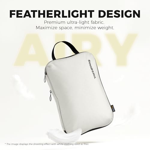 4 Pack Ultralight Compression Packing Cubes for Travel, White - color: White