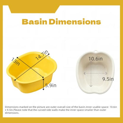 Ytterbium Foot Soaking Basin, Large Massage Foot Soaking Tub-Yellow - color: Yellow