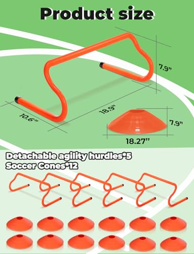 GHB Agility Hurdles 8" Speed Agility Training Hurdles - size: 17 Pack