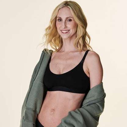 Bravado Designs Women's Cotton Pullover Maternity & Nursing Wireless Full Coverage Bra - color: Black, size: X-Large