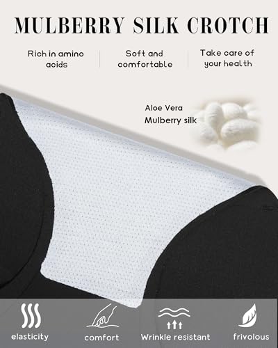 LEVAO Women's Tummy Control Underwear High Waisted Seamless Panties 4 Pack - color: Black*4, size: Medium