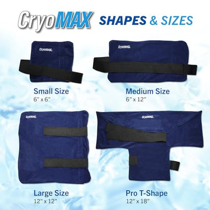 Cryo-Max Cold Pack, 8 Hour Reusable Cold Therapy Ice Pack for Elbows, Knees, Neck + More, Medium, 6" x 12" (1 Count) - size: 1 Count (Pack of 1), style: Medium
