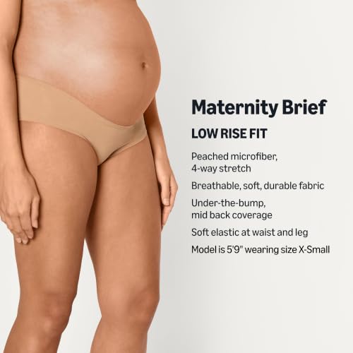 Amazon Essentials Women's Maternity Knickers, Under Bump & Over Bump Styles, Cotton & Microfibre, Pack of 6 - color: Black / Washed Bronze / Soft Petal, size: Small