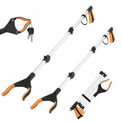 2-Pack Extra Long Grabber Reacher Tool, 43 Inch Pickup Tool with Magnetic Tip, Trash Picker for Elderly, Garbage Picker Upper, Litter Pick Up Grab, Orange