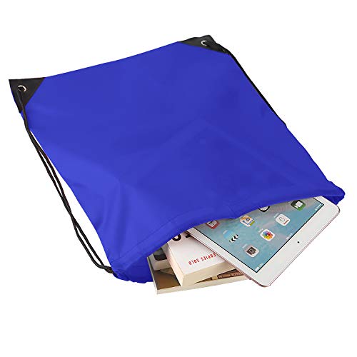 KUUQA 2 Pcs Drawstring Backpack Bags, Black, Blue - color: Black, Blue