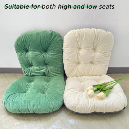 Office Chair Cushion Desk Seat Pad with Back Support for Dorm Chairs - color: Fruit Green