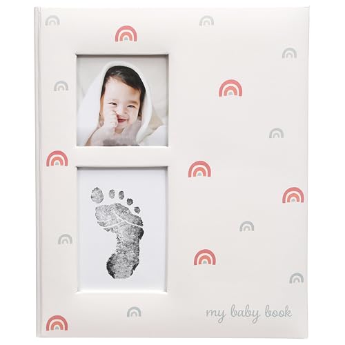 Kate & Milo Baby Memory Book, Gender-Neutral, Rainbow Print - color: Rainbow with Ink Pad
