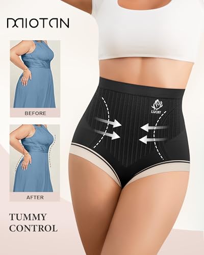Womens Tummy Control Underwear High Waisted Shapewear Panties Shaper 4 Pack - color: Black*4, size: Medium