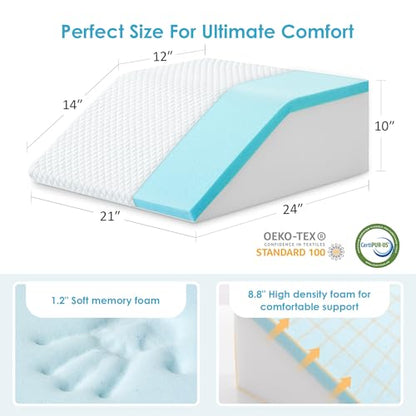 Cozymaker 10-inch Adjustable Leg Elevation Pillows for Swelling Pain Relief - size: Flat Top 10 inch Height