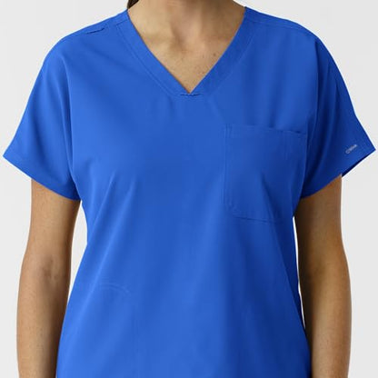 Wink Women's Women's Drop Shoulder Tunic Scrub Top - color: Royal, size: X-Large