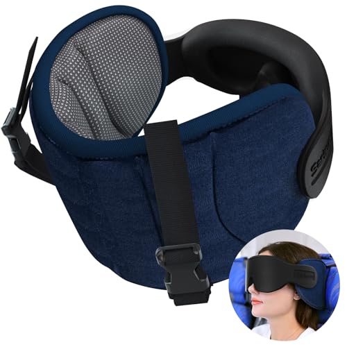 SARISUN Travel Pillows for Airplanes, Stable Head Support, Travel Essential - color: Mottled Grey