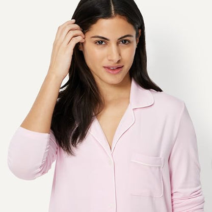 Amazon Essentials Women's Breathable Piped Nightshirt (Available in Plus Size) - color: Pink, size: Large