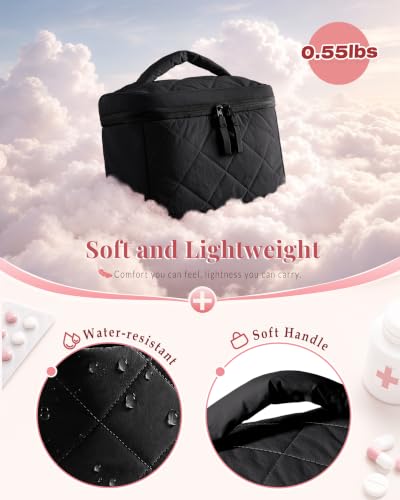 Marscamd Medicine Storage Bag with 2 Customized Dividers, Black (Bag Only) - color: Black
