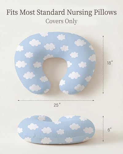 Nursing Pillow Covers 2 Pack, Stretchy Breastfeeding Pillow Covers for Baby - color: Sunny Morning