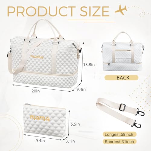 Dansydaisy Mama Hospital Bag for Women Labor Delivery,White - color: White, style: Mama