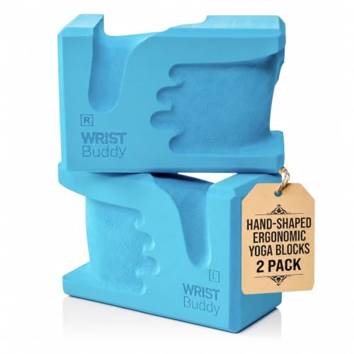 WRISTBuddy® Yoga Blocks 2 Pack, High Density Non-Slip, Hand-Shaped Design - color: Teal