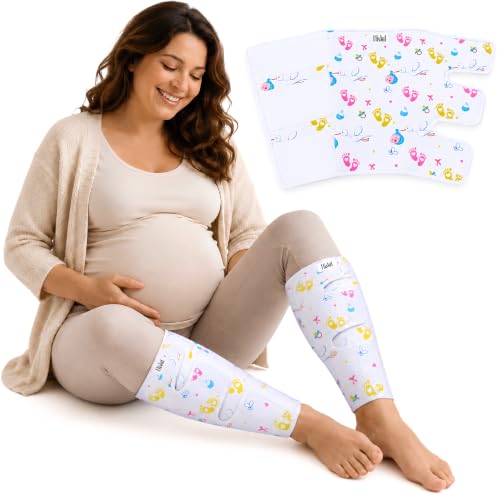 ELI&VAL New Mommy Essentials for First Time Mom – 2 Pack Pregnancy Calf Compression Sleeves – 1st Trimester Must Haves for Leg Support, Swelling, Fatigue & Circulation During Pregnancy and Postpartum