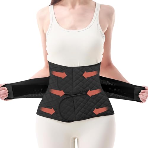Trendyline Postpartum Belly Band Wrap: Adjustable Support Abdominal Binder - color: Black, size: XX-Large
