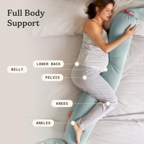 bbhugme Pregnancy Pillow, Eucalyptus - Adjustable Firmness & Shape - color: Eucalyptus