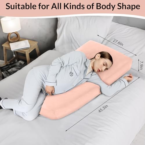 Pregnancy Belly Pillow for Sleeping, Full Body Pregnancy Massage Pillow - color: Pink