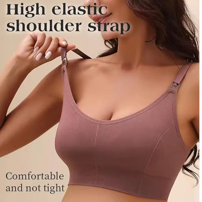 LiMira Nursing Bra Set, Wireless Soft Breathable, Detachable Adjustable Straps, Maternity Bras, 90% Polyamide 10% Elastane - size: Small