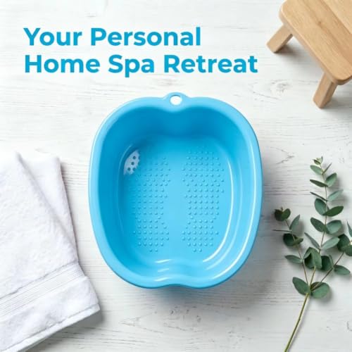 Ytterbium Foot Soaking Basin, Large Massage Foot Soaking Tub-Blue - color: Blue