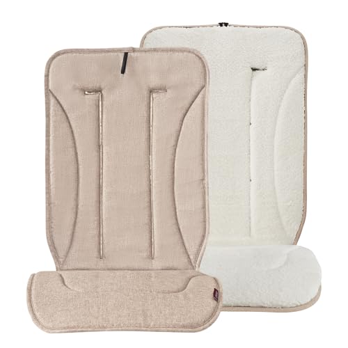 Momcozy Reversible Stroller Cushion, Universal Breathable Liner - color: Khaki, size: Warm Pad