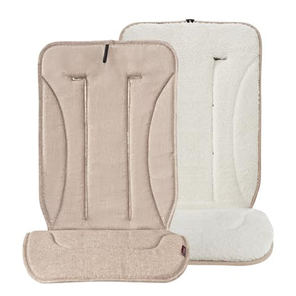 Momcozy Reversible Stroller Cushion, Universal Breathable Liner - color: Khaki, size: Warm Pad