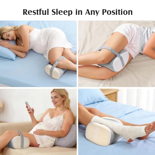 YFONG Knee Pillow for Side Sleepers, Memory Foam Leg Pillow, Grey - color: Grey