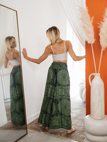 B BANGKOK PANTS Women's Boho Palazzo Pants - color: Blossom Green, size: 20-24 Plus