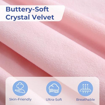 Sasttie Velvet Pregnancy Pillow Cover, U-Shaped, Pink - color: Pink