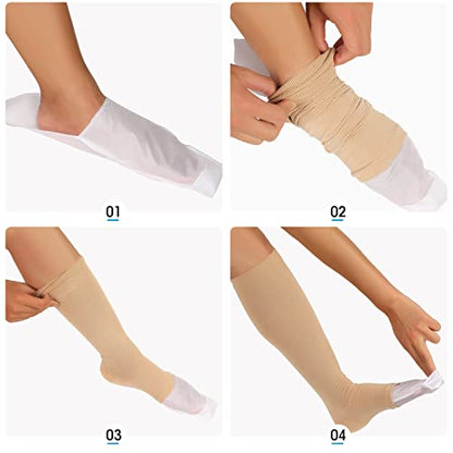 Jecery 10 Pcs Easy Slide Open Toe Compression Sock Aid Slip Stocking
