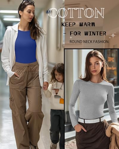Neer 3 Pack Womens Long Sleeve Underscrub Shirts - color: Royal Blue, Periwinkle, Light Mixed Gray, size: Large