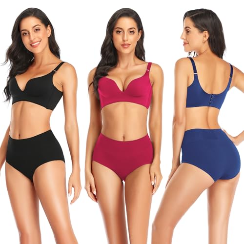 Womens Tummy Control Underwear Cotton High Waisted Full Briefs - color: 5 Pack Multicoloured-a, size: Medium