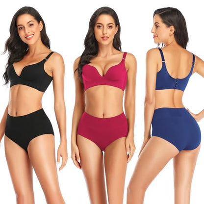 Womens Tummy Control Underwear Cotton High Waisted Full Briefs - color: 5 Pack Multicoloured-a, size: Medium