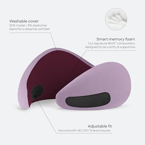 Ostrichpillow GO Travel Pillow, 360° Memory Foam Support, Soft & Washable - color: Dusk