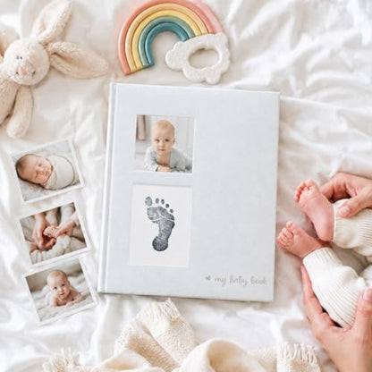 Kate & Milo First Year Baby Memory Book with Ink Pad, Gray