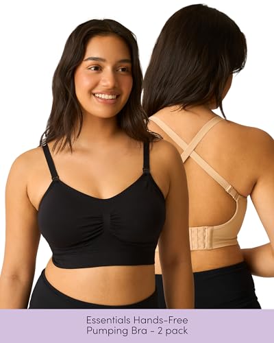 Kindred Bravely Essentials Hands Free Pumping Bra Maternity Nursing, 2 Pack - color: Black & Twilight, size: Large