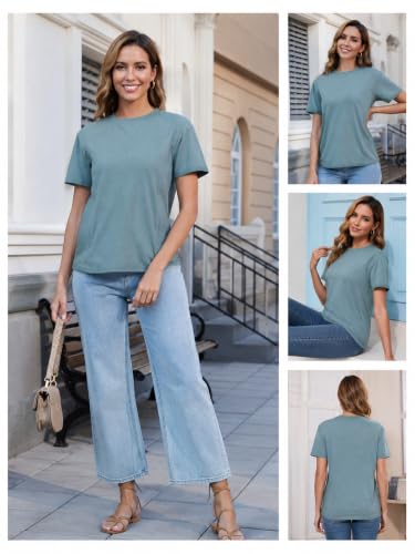Ecavus 3 Pack Nursing Shirts for Breastfeeding, Hidden Zippers Nursing Tops - color: Heather Blue/Heather Green/Black, size: X-Large