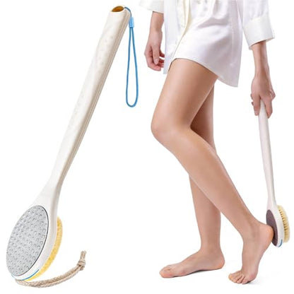 Extendable Long Handle Foot Scrubber & Brush –2-in-1 for Shower