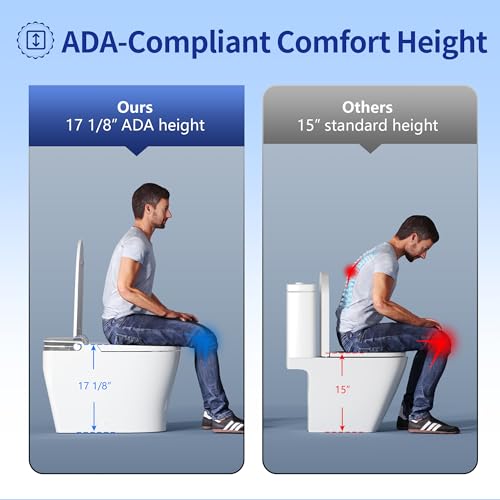 DeerValley Smart Toilet with Bidet Built in, Auto Open Close, Foam Shield - color: Dual-Color (Black/White)